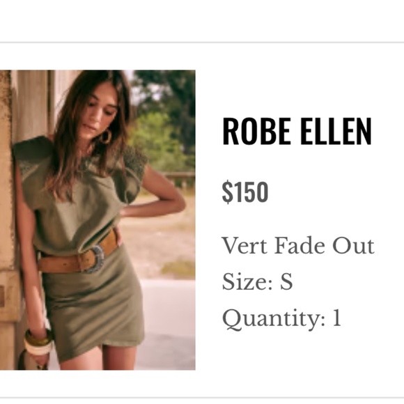 Sezane Dresses & Skirts - Sezane khaki green Ellen Robe short dress size small